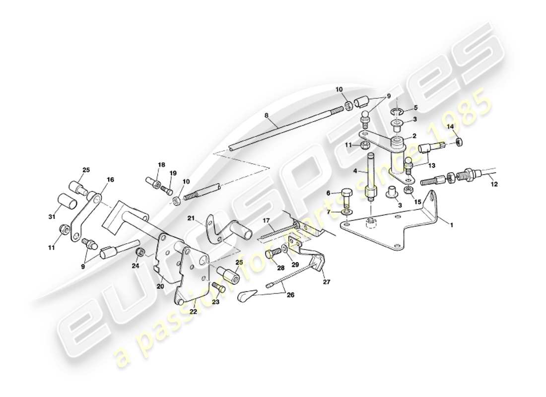 VIEW PARTS DIAGRAMS FROM THE ASTON MARTIN V8 COUPE PARTS CATALOGUE a part diagram from the aston martin v8 coupe parts catalogue