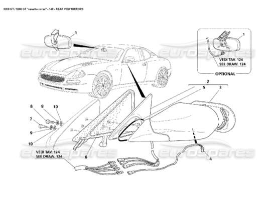a part diagram from the maserati 3200 gt/gta/assetto corsa parts catalogue