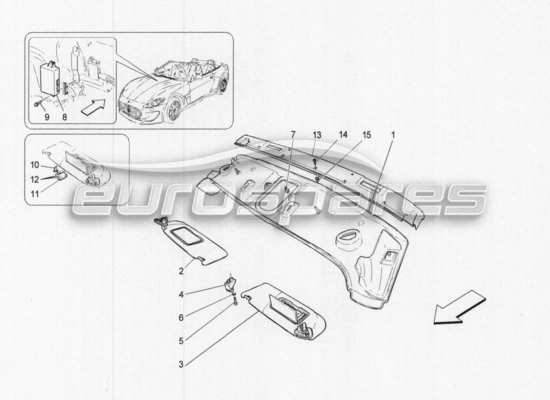 a part diagram from the maserati grancabrio parts catalogue