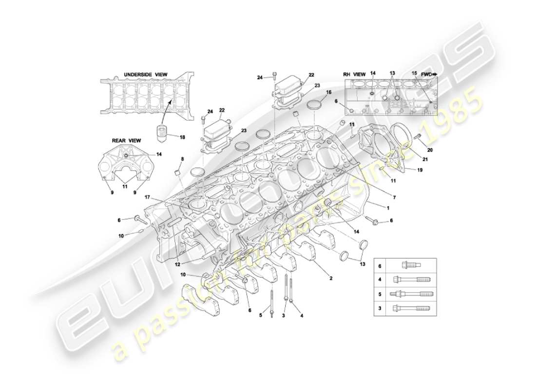 a part diagram from the aston martin vanquish parts catalogue