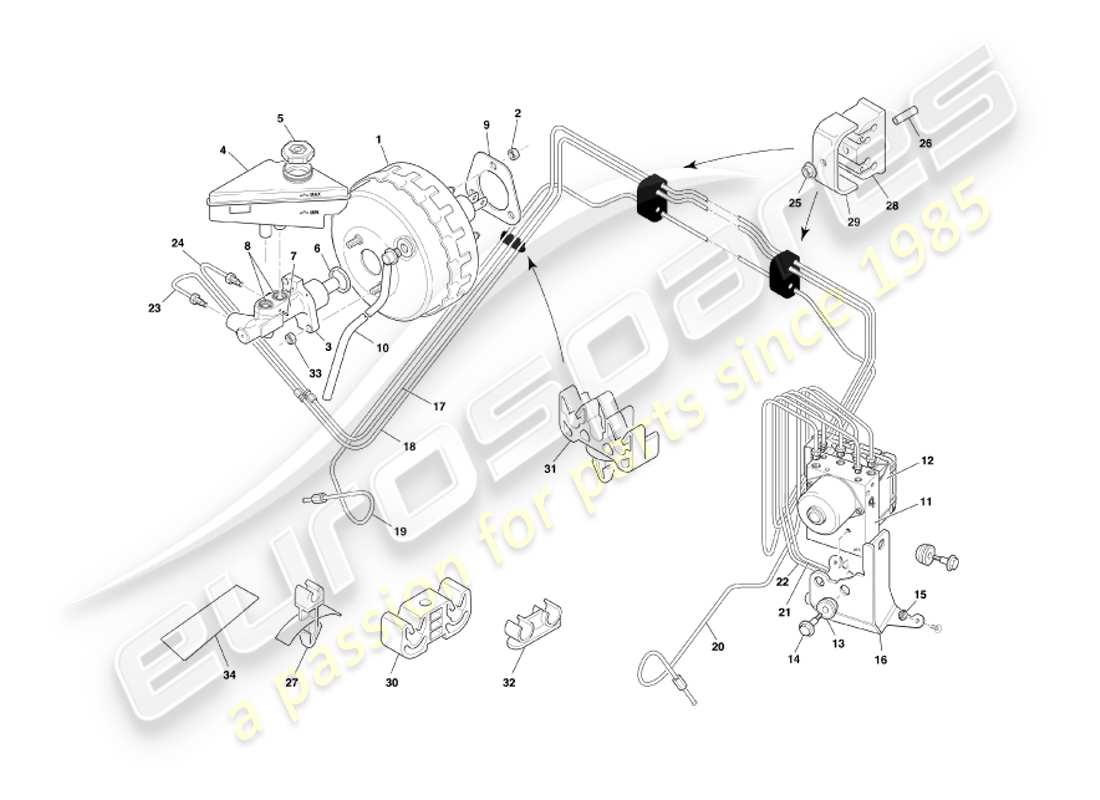 a part diagram from the aston martin db7 vantage (2003) parts catalogue