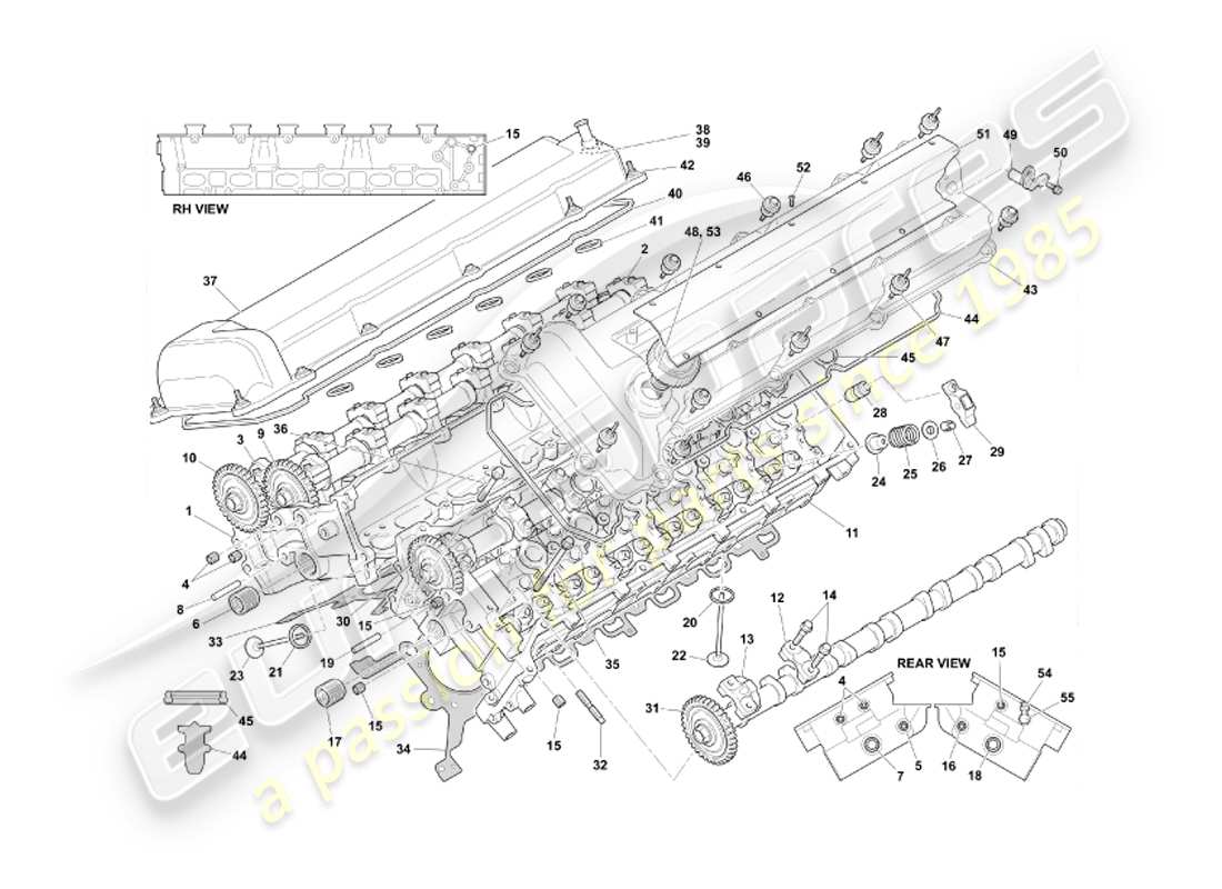 a part diagram from the aston martin db7 parts catalogue