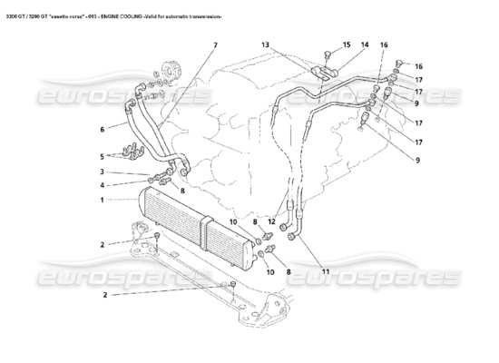 a part diagram from the maserati 3200 parts catalogue