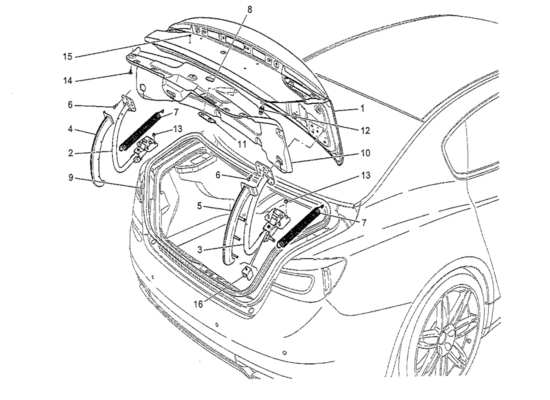 a part diagram from the maserati quattroporte m156 (2014 onwards) parts catalogue