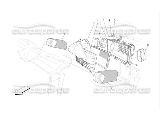 a part diagram from the maserati quattroporte m139 (2005-2013) parts catalogue