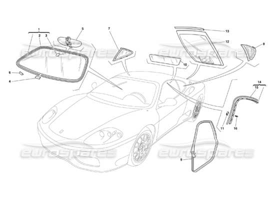 a part diagram from the ferrari 360 parts catalogue