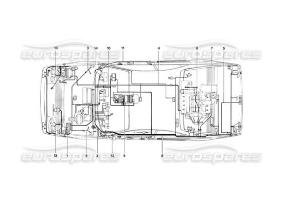 a part diagram from the ferrari mondial parts catalogue