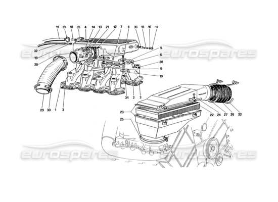 a part diagram from the ferrari 328 parts catalogue
