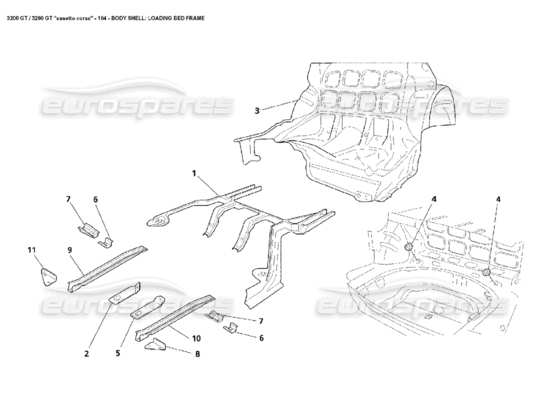 a part diagram from the maserati 3200 parts catalogue