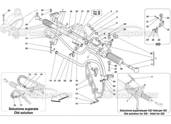 a part diagram from the ferrari 360 modena parts catalogue