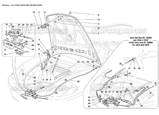 a part diagram from the ferrari 360 parts catalogue