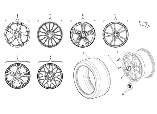 a part diagram from the lamborghini gallardo sts ii sc parts catalogue