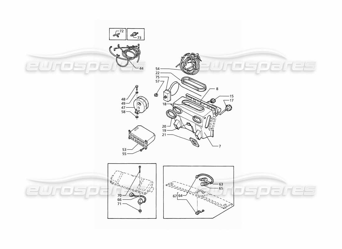 a part diagram from the maserati ghibli (1993-1995) parts catalogue