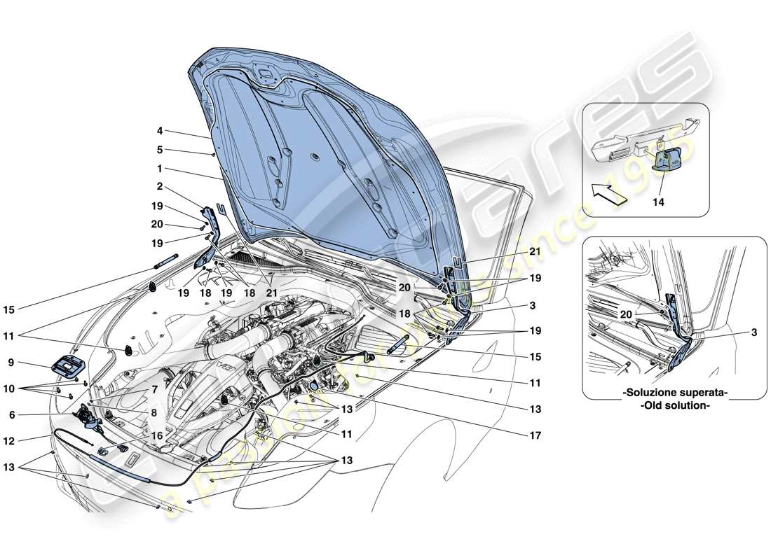 VIEW PARTS DIAGRAMS FROM THE FERRARI GTC4 PARTS CATALOGUE a part diagram from the ferrari gtc4 parts catalogue