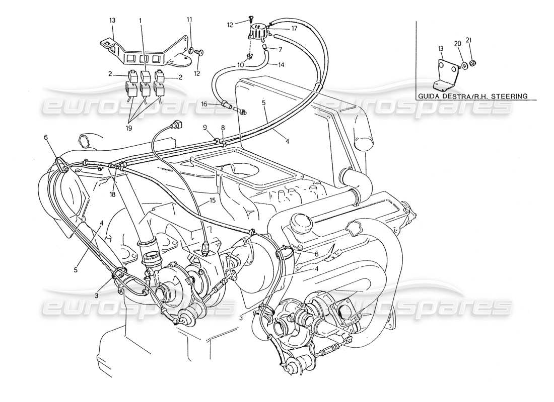 a part diagram from the maserati karif 2.8 parts catalogue