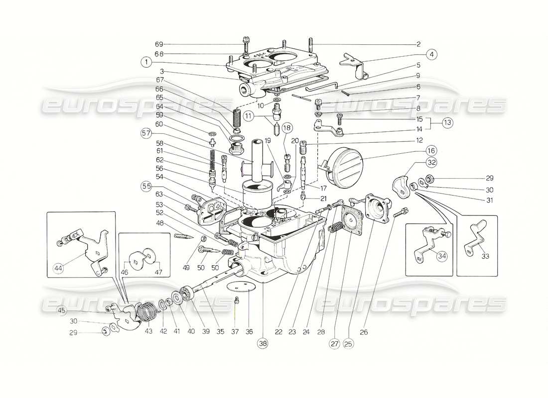 a part diagram from the Ferrari 308 GT4 Dino (1976) parts catalogue