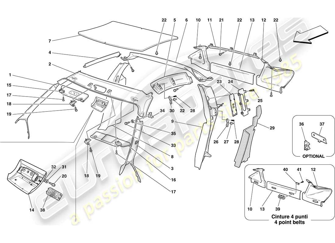 a part diagram from the Ferrari F430 Coupe (USA) parts catalogue