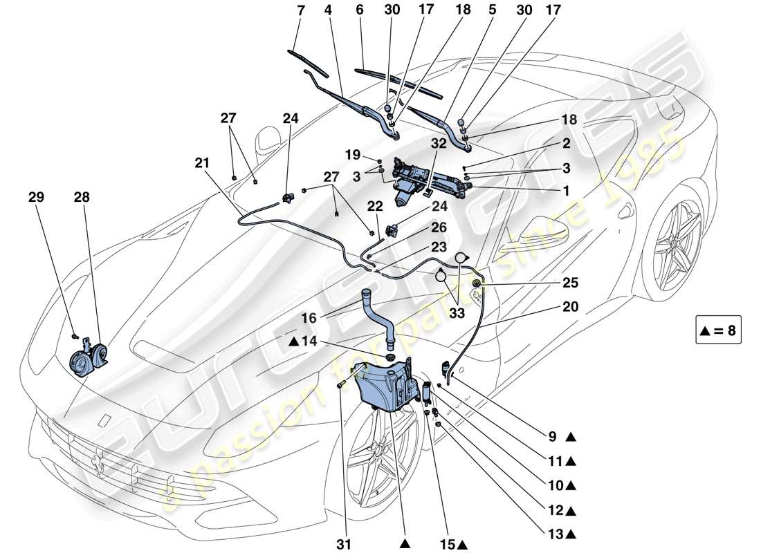 a part diagram from the ferrari f12 parts catalogue