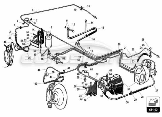 a part diagram from the lamborghini 350 gt parts catalogue
