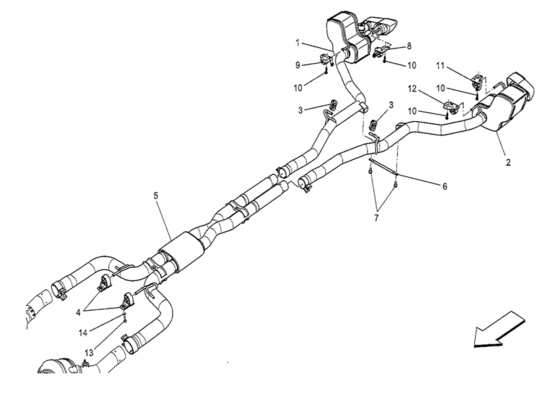 a part diagram from the maserati qtp. v8 3.8 530bhp 2014 parts catalogue
