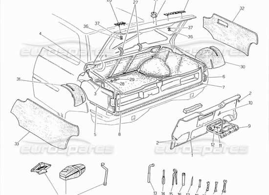 a part diagram from the maserati biturbo (1983-1995) parts catalogue