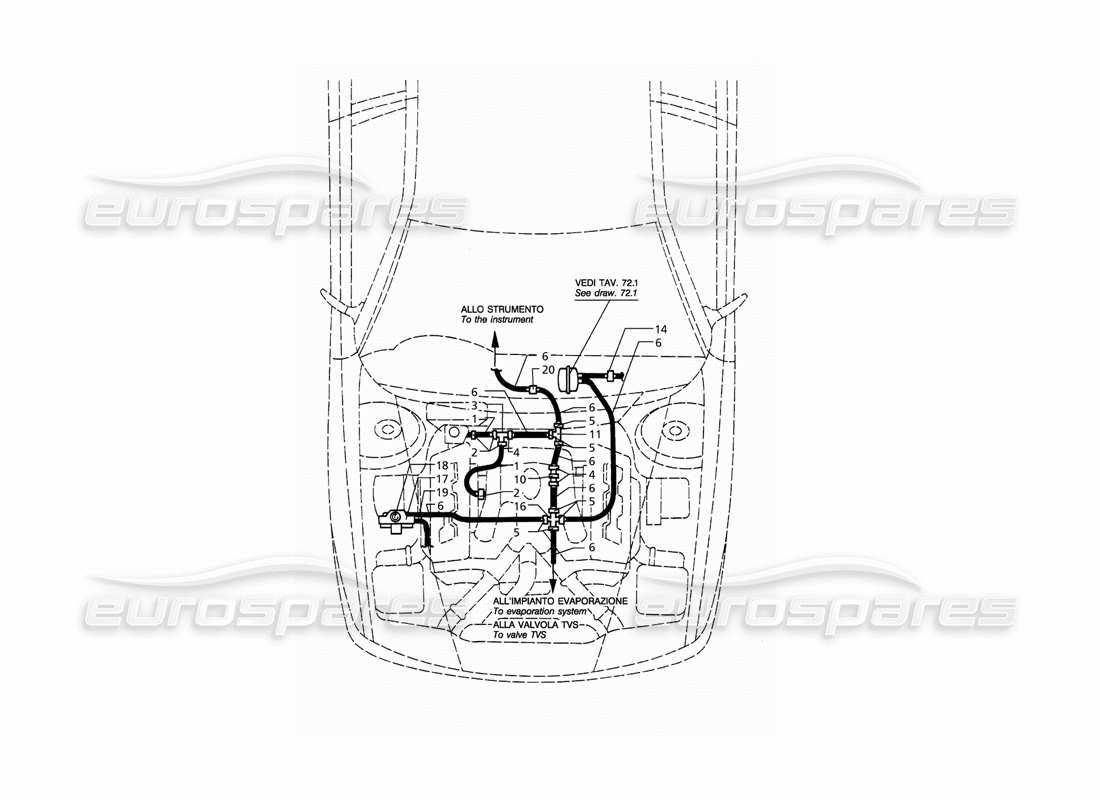 a part diagram from the maserati quattroporte (1996-2001) parts catalogue