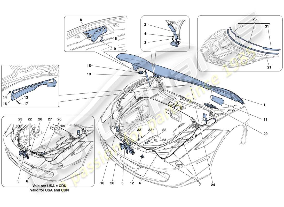 a part diagram from the ferrari 458 spider (europe) parts catalogue