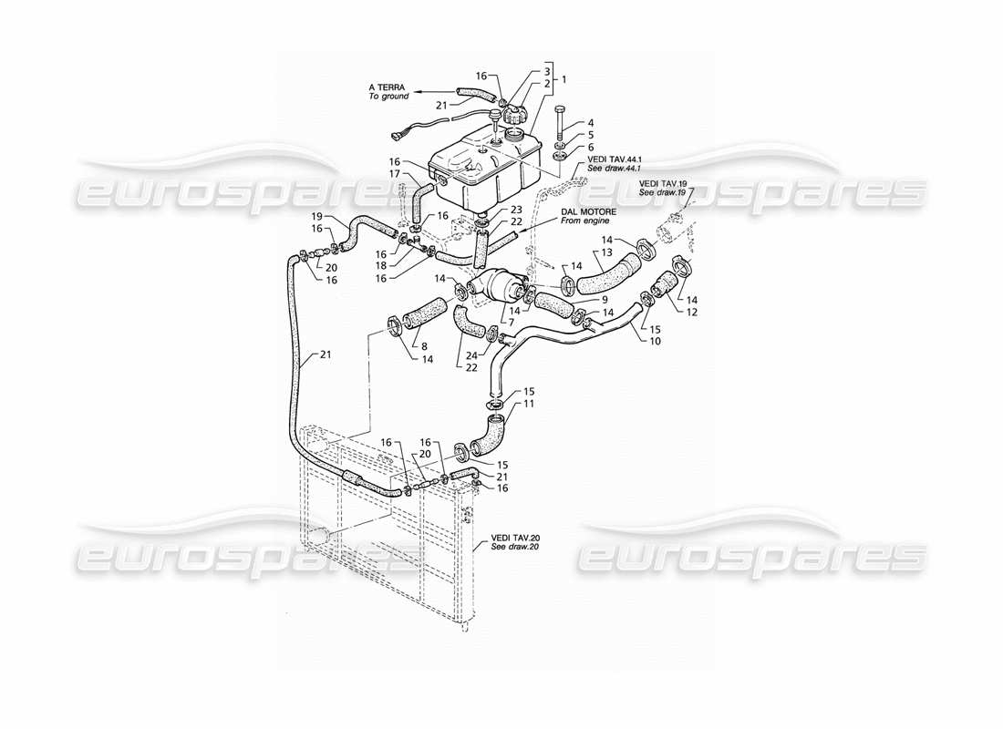 a part diagram from the maserati quattroporte (1996-2001) parts catalogue