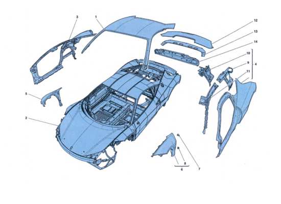 a part diagram from the ferrari 458 challenge parts catalogue