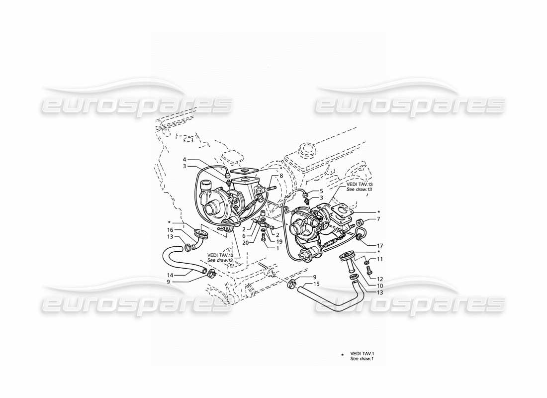 a part diagram from the maserati ghibli 2.8 (abs) parts catalogue