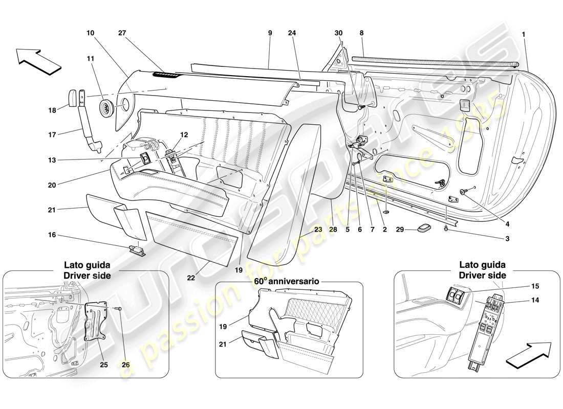 a part diagram from the ferrari 612 parts catalogue