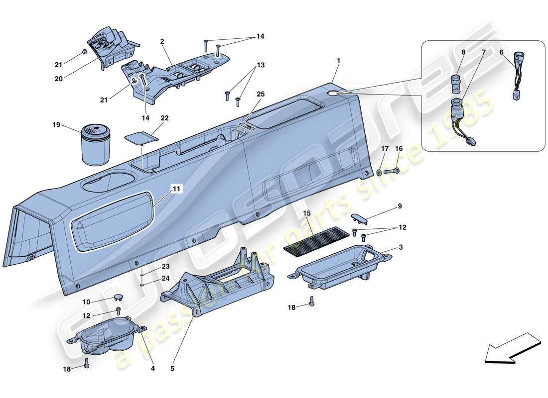 a part diagram from the ferrari 458 speciale aperta (europe) parts catalogue