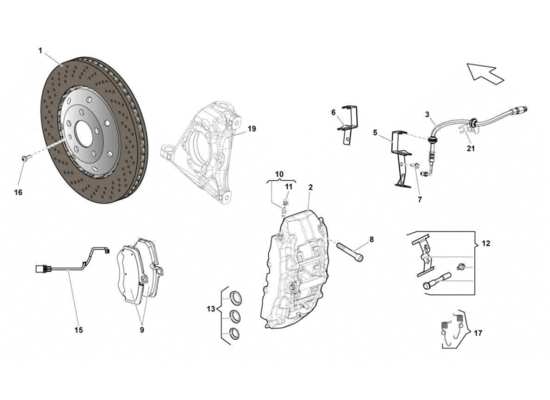 a part diagram from the lamborghini gallardo sts ii sc parts catalogue