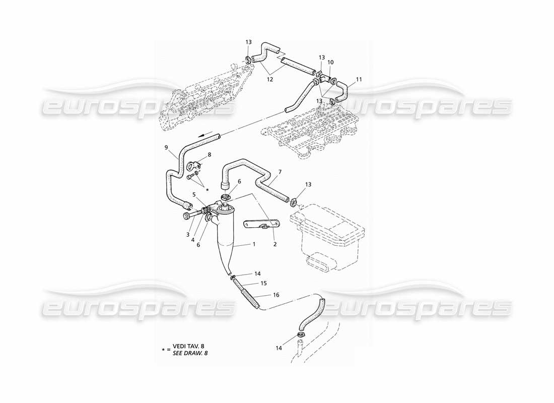 a part diagram from the maserati quattroporte (1996-2001) parts catalogue