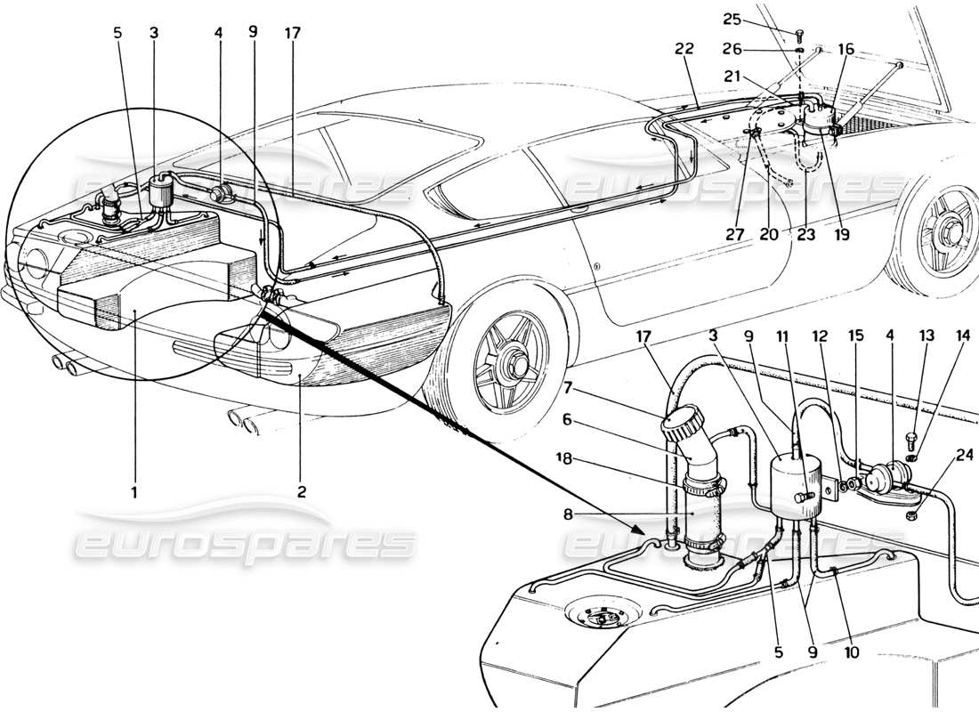 a part diagram from the ferrari 330 and 365 parts catalogue