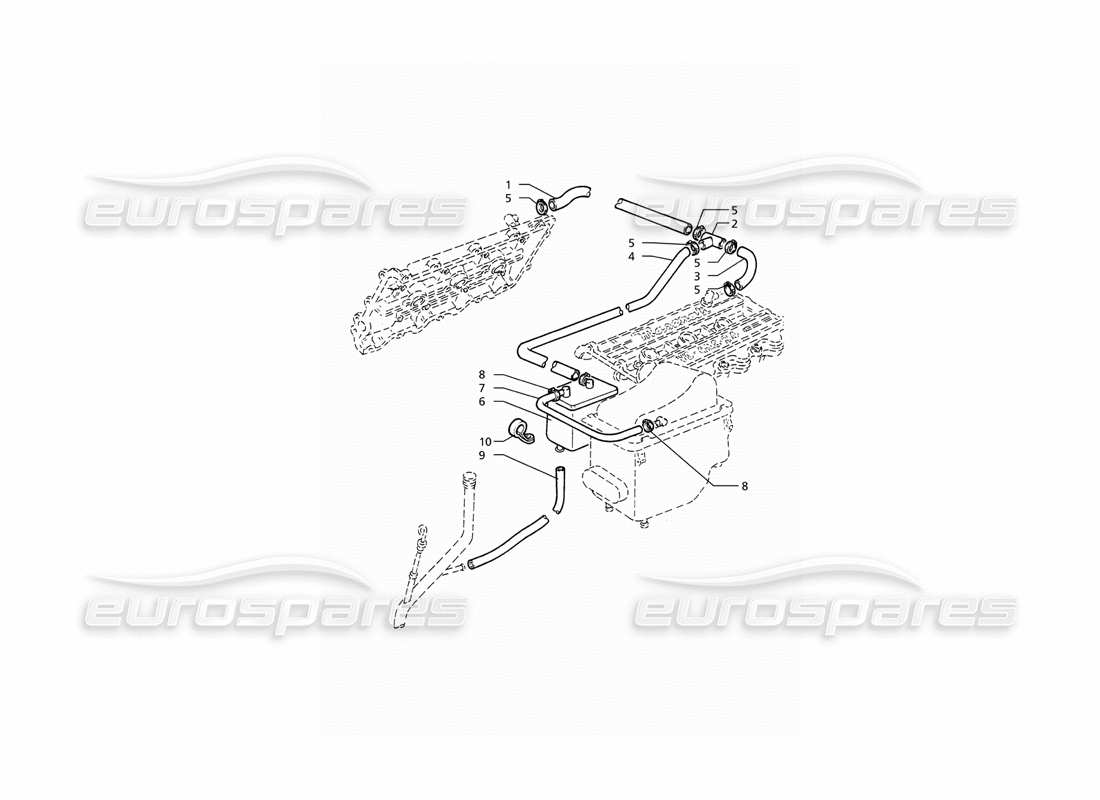 a part diagram from the maserati ghibli (1993-1995) parts catalogue