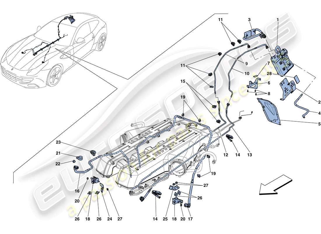 a part diagram from the ferrari ff parts catalogue