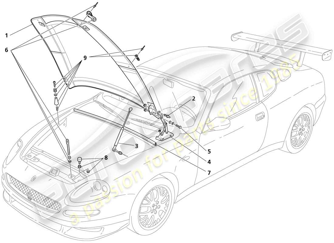 VIEW PARTS DIAGRAMS FROM THE MASERATI 4200 PARTS CATALOGUE a part diagram from the maserati 4200 parts catalogue
