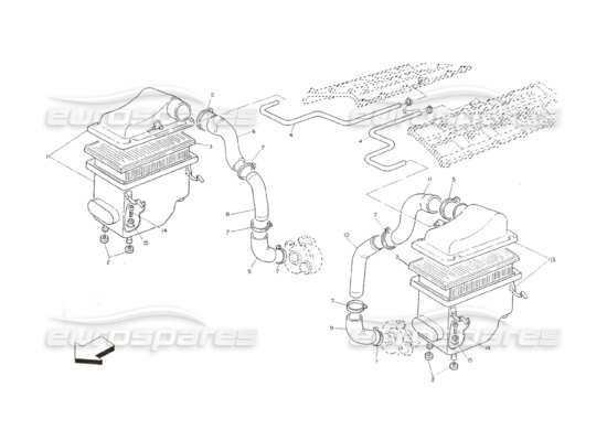 a part diagram from the maserati shamal parts catalogue