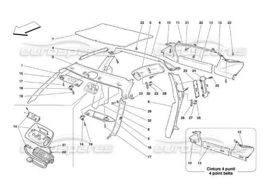 a part diagram from the ferrari 360 parts catalogue