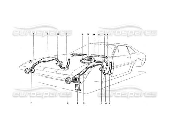 a part diagram from the ferrari 330 and 365 parts catalogue