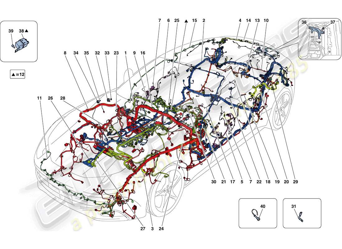 a part diagram from the ferrari ff (europe) parts catalogue