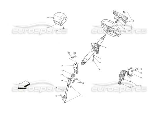 a part diagram from the maserati shamal parts catalogue