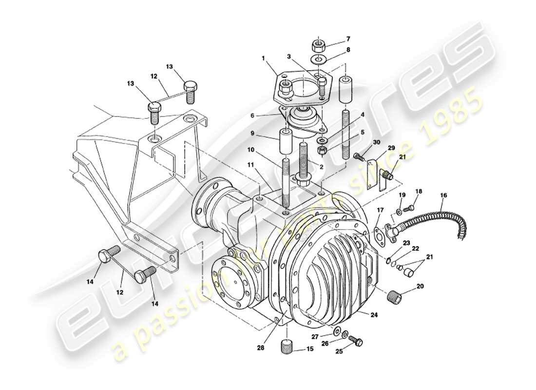 aston martin v8 volante (1997) hypoid unit parts diagram