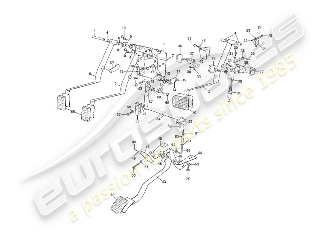aston martin v8 virage (2000) pedal gear parts diagram