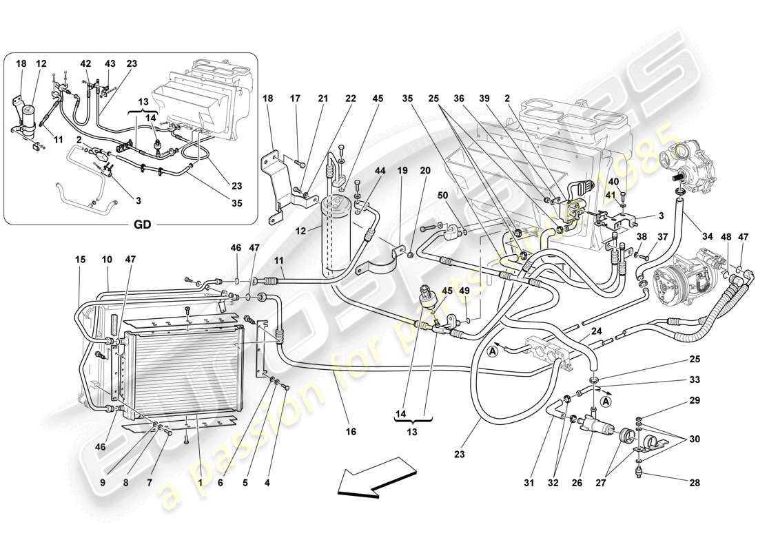 ferrari f430 spider (europe) ac system parts diagram