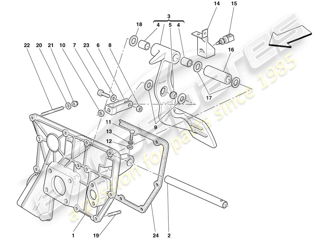 ferrari f430 scuderia spider 16m (usa) pedal board parts diagram