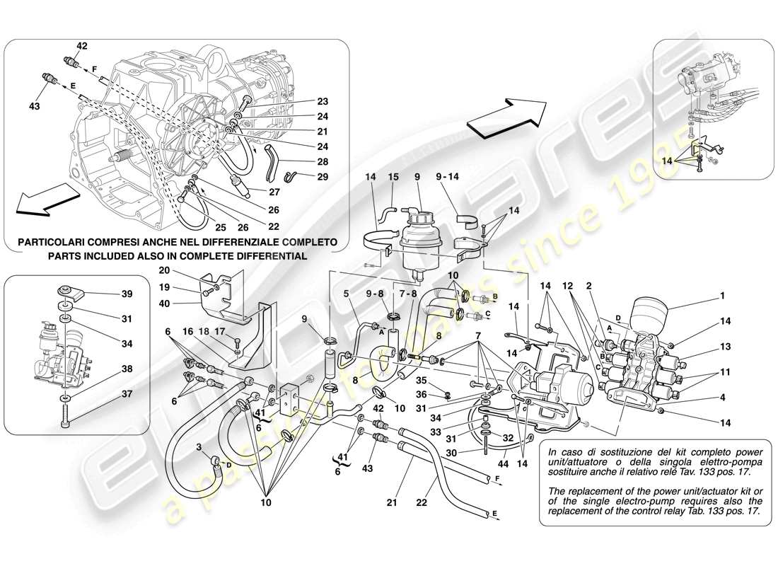 ferrari f430 scuderia (rhd) power unit and tank parts diagram