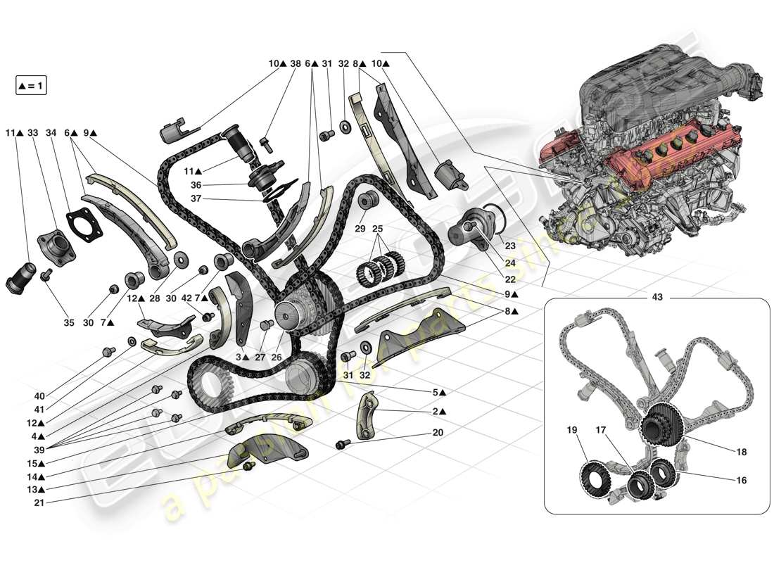 ferrari laferrari (europe) timing system - drive parts diagram