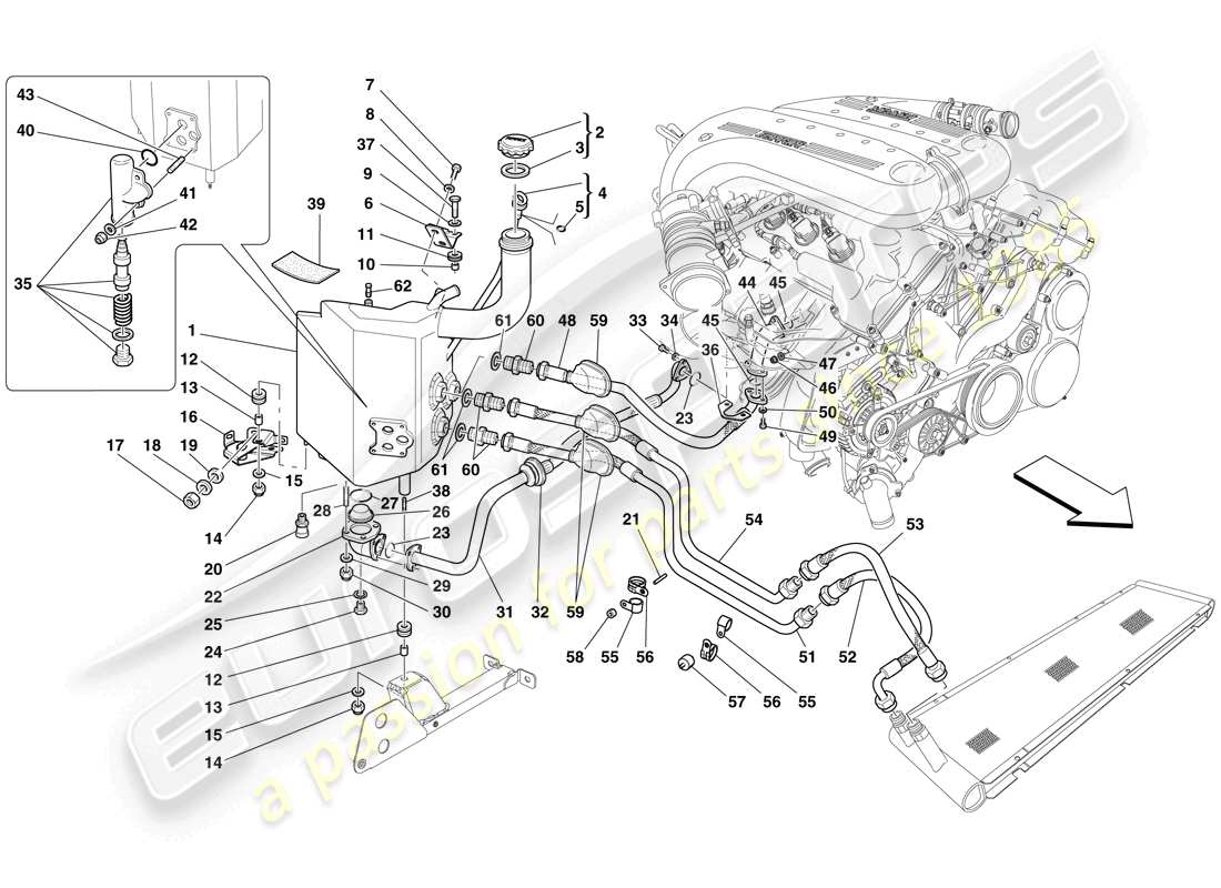 ferrari 599 sa aperta (rhd) lubrication system - tank part diagram